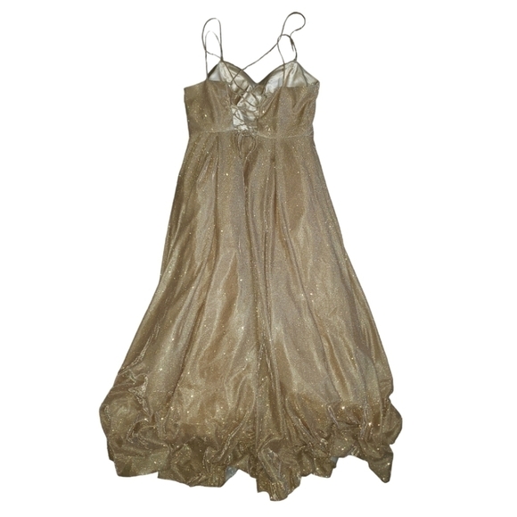 Fiesta Fashion Floor Length Shimmery Gold Gown Size XXL - Picture 4 of 4